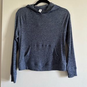 Athleta Girl Blue Crossover Back Loghtweight Comfy Soft Hoodie Size Large EUC